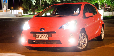 Toyota's new hybrid baby - the Prius c - is smaller than its stablemate, but larger than Toyota's Echo. Photo / Supplied