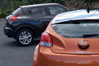 Nissan Juke and Hyundai Veloster. Photo / David Linklater