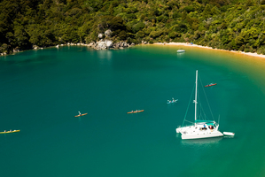 Boats in Abel Tasman Bay. Photo / Supplied