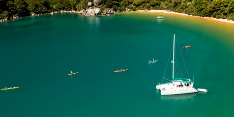 Boats in Abel Tasman Bay. Photo / Supplied