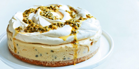 Passionfruit and coconut icecream cake. Photo / Chris Court