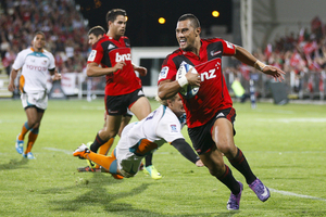 Robbie Fruean gets on the scoreboard for the Crusaders. Photo / Getty Images