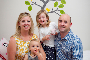 Mary-Ellen and Matthew Hinton with their children Sybella and Jasper. Photo / Natalie Slade
