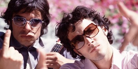 Flight of the Conchords stars Jemaine Clement and Bret McKenzie as they appeared in 2004. Photo / Supplied