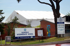 Glenfield Intermediate's library and administration block is half built. Photo / Doug Sherring