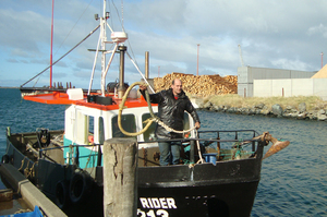 Rewai Karetai aboard the FV Easy Ride. Photo / Supplied