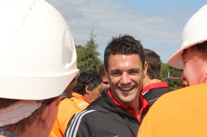 Dan Carter visits the Christchurch Stadium. Photo / Christchurch Star