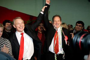 Labour leader David Shearer, right, and Phil Goff in 2009. Photo / Janna Dixon