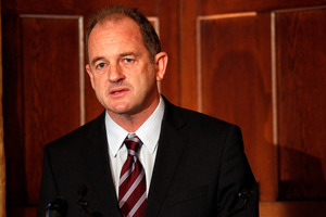 Labour leader David Shearer during his breakfast speech at the Wellesley Hotel. Photo / Mark Mitchell