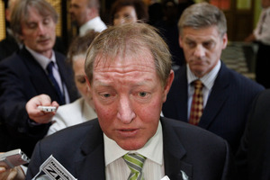 Nick Smith speaks to the media after announcing his decision to resign. Photo / Mark Mitchell