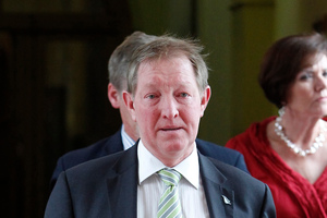 Local Government Minister Nick Smith returning to the Beehive after announcing his decision to resign as a cabinet minister. Photo / NZ Herald