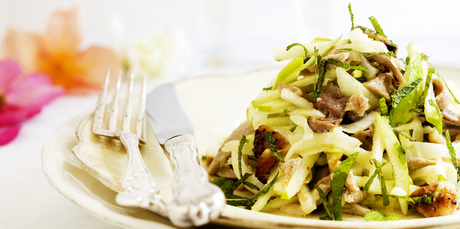 Roast duck, fennel and apple salad. Photo / Babiche Martens