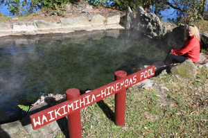 The rich mineral waters of Hinemoa's pool on Mokoia Island in Rotorua. Photo / Paul Rush