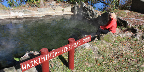 The rich mineral waters of Hinemoa's pool on Mokoia Island in Rotorua. Photo / Paul Rush