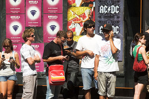 Fans queue outside Auckland's Real Groovy for Big Day Out tickets in 2009. Photo / Paul Estcourt