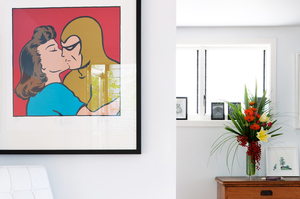 Colourful decor adds spark to Smith’s pale painted walls. Photo / Your Home & Garden