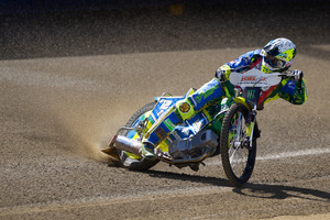 Western Springs' open corners could draw the best out of Antonio Lindback's talents in the world speedway series' opening round. Photo / Brett Phibbs