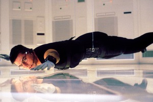 Tom Cruise in a scene from the first Mission: Impossible film.