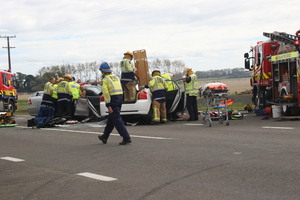 A woman is dead after a crash near Palmerston North today. Photo / Alecia Bailey