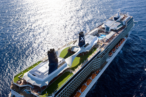 Cruise liner Celebrity Solstice, which will be sailing in New Zealand in the summer of 2012/13, boasts a lawn of more than half an acre. Photo / Supplied