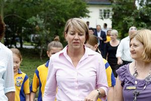 Anna Bligh on her final day of campaigning. Photo / Courier Mail