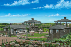 An artist's impression of the new EcoZip Adventures visitor centre to be built on Waiheke Island in time for next summer. Photo / Supplied