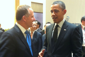 Prime Minister John Key meets with President Barack Obama. Photo / Supplied