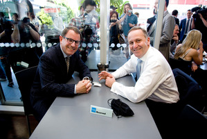 John Key and John Banks during the famous 'teapot tapes' scandal. Photo / Dean Purcell