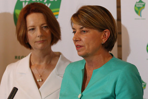 Australian Prime Minister Julia Gillard and Queensland Premier Anna Bligh. Photo / Getty Images