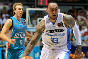 Leon Henry of the Breakers during the match against the Gold Coast Blaze. Photo / Getty Images