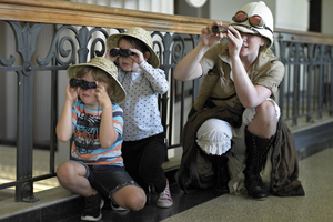 Intrepid explorer Pennsylvania Smith leads youngsters on an expedition through the Auckland Museum. Photo / Supplied