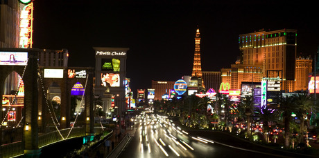Casinos and hotels light up the Strip with their flashy signs. Photo / Thinkstock