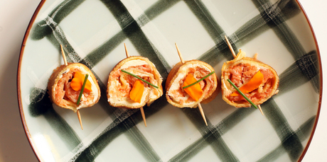 Roll pancakes like sushi. Photo / Janna Dixon