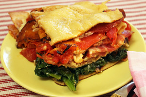 A pancake stack is a good way of using leftovers. Photo / Janna Dixon