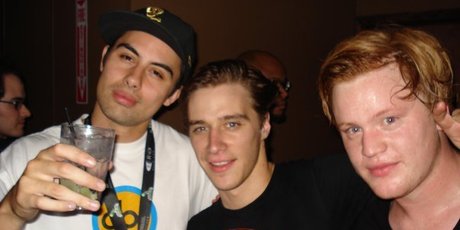 David Dallas with Cut Off Your Hands' Nick Johnston and Brent Harris at SXSW 2009. Photo / Supplied David Dallas with Cut Off Your Hands' Nick Johnston and Brent Harris at SXSW 2009. Photo / Supplied