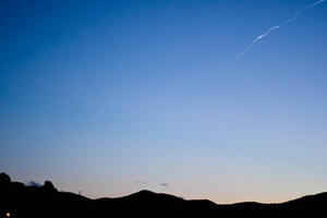 A trail left by the meteor, taken from Karori, Wellington. Photo / weatherwatch.co.nz/Hayden Rogers