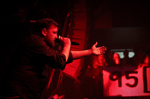 Guy Garvey prowled around all edges of the Powerstation stage ensuring no darkened corner was without a few seconds of his spotlight. Photo / Milana Radojcic