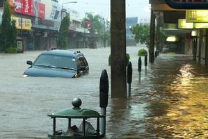 A flooded street in Nadi Town. Photo / Supplied