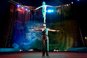 Acrobats play a big role in the animal-free acts the Zirka Circus is performing at the Easter Show. Photo / Steven McNicholl