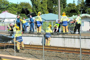 Scene at Ranui after the accident. Photo / Graeme MacDonald
