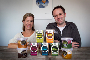 Natalie and Andrew Vivian of The Tasty Pots Company. The company is marketing to schools and supermarkets. Photo / Natalie Slade