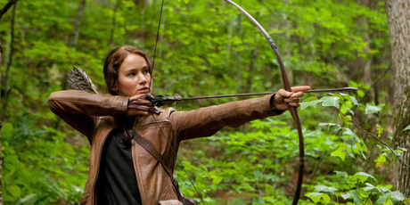The heroine of The Hunger Games, Katniss Everdeen (played by Jennifer Lawrence) must fight for her life against other youngsters in a reality show. Photo / AP