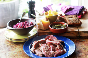 Hot bacon hock sandwiches. Photo / Doug Sherring