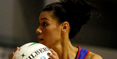 Mystics WA Grace Rasmussen in action. Photo / Natalie Slade.