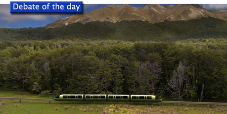 Concept picture for a proposed monorail and combined transport project from the Infinity Investment Group linking Te Anau to Central Otago in the South Island. Image / Infinity Investment Group