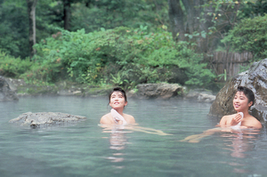 Steam rises from an onsen. Photo / Japanese Tourist Organisation