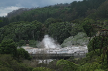 Te Puia's geysers send plumes of steam skyward. Photo / Eveline Harvey Te Puia's geysers send plumes of steam skyward. Photo / Eveline Harvey