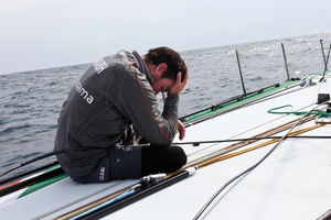 Brad Marsh after Groupama was dismasted. Photo / Groupama Sailing Team