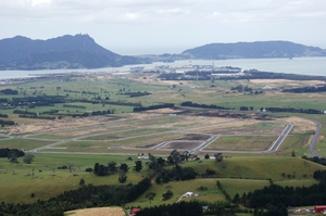 Marsden City will start to arise on the site, with Marsden Point in the distance. Photo / Supplied