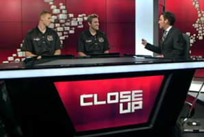 Hosking with Wilkinson, left, and Boucher. Photo / TVNZ